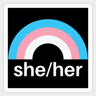 She/Her Pronouns Trans Sticker